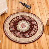 欧式 床边毯地中海 地毯绝美田园客厅玄关地垫圆形电脑椅垫卧室时尚
