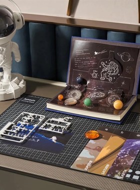 逸品家居蓝色儿童太空行星书房组软装星球地球仪