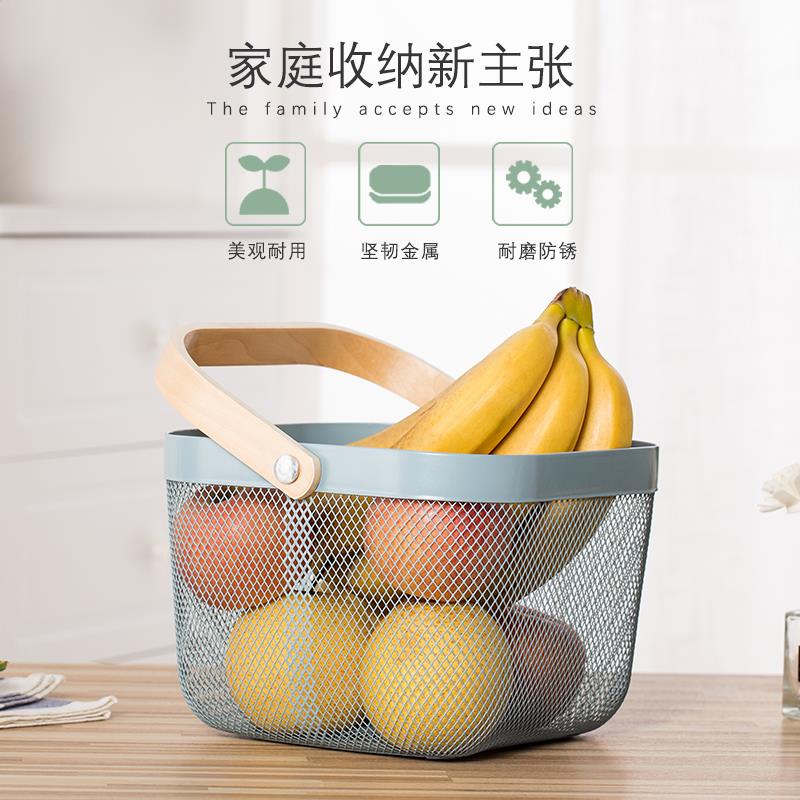 金柳铁艺鸡蛋收纳筐手提编织筐馒头筐蔬菜果颜值沥篮