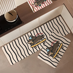 厨房地垫滑油可擦免洗厨房吸水吸油地垫厨房地毯地垫