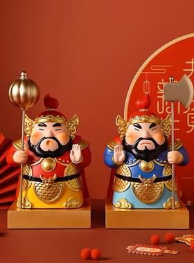 新中式国潮文创门神摆件办公室桌面2025新年装饰镇宅旺宅乔迁礼物
