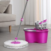 美丽雅旋转免手洗双驱动桶甩水拖干湿两用家用一拖净脱水