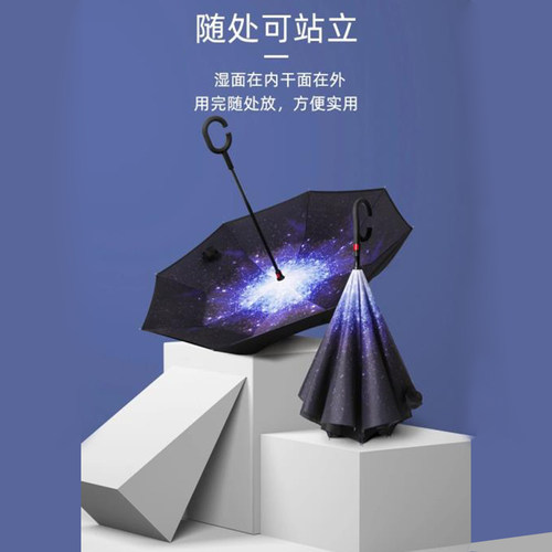 雨伞全自动反向伞可站立长柄伞号滑耐用加固厚抗风暴晴雨两用