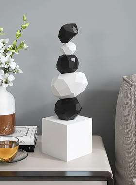 石头客厅酒柜装饰品室玄关电视柜开业乔迁