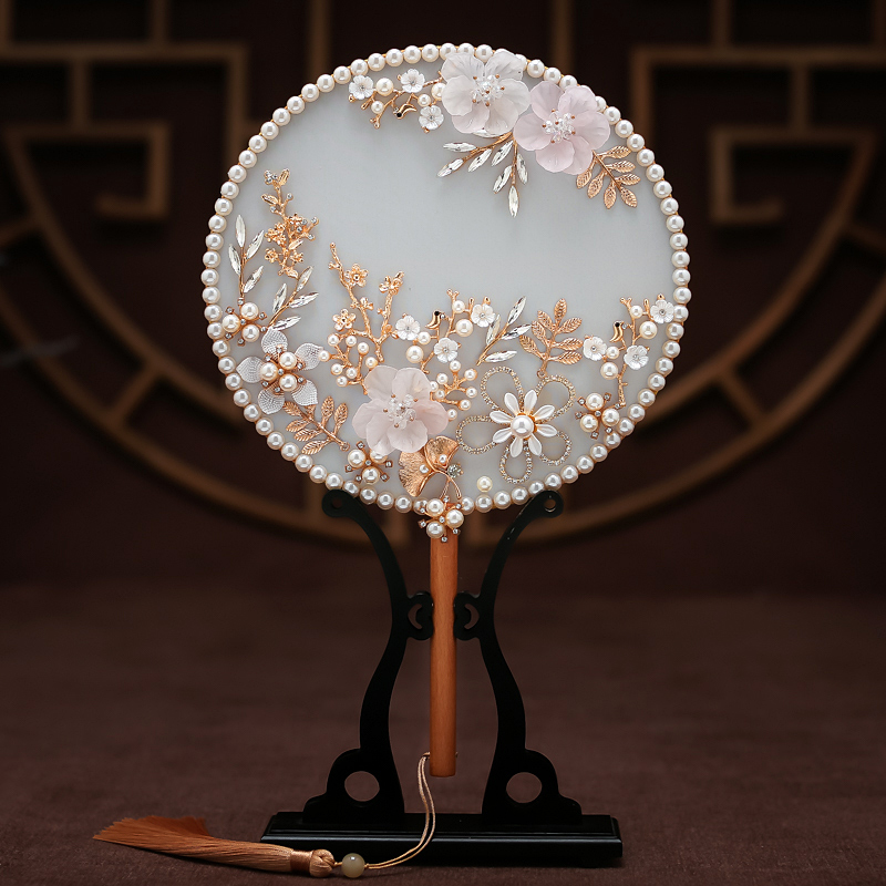 古风团扇新娘结婚礼扇子出嫁手捧花中式古典秀禾服汉服遮面扇芮妍