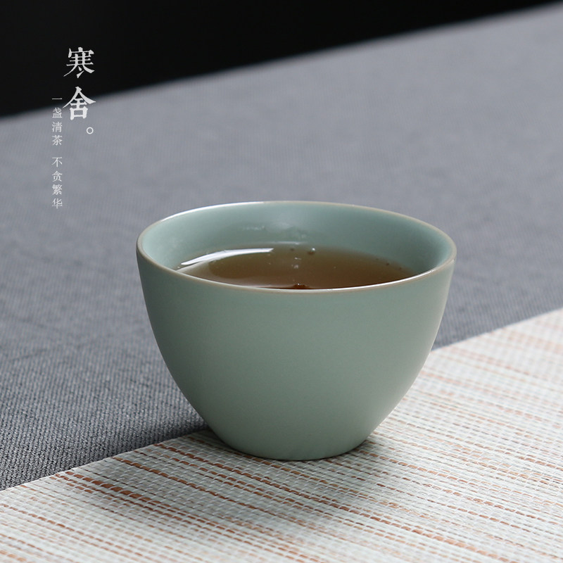 北宋汝窑小茶杯茶碗 陶瓷泡茶杯子汝瓷品茗杯开片品茶茶盏主人杯