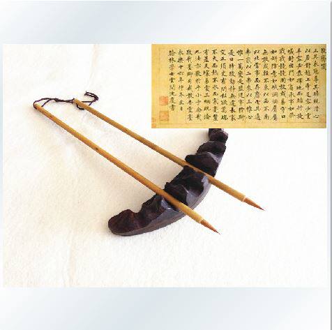 宣笔毛笔抄写经文勾线湘妃竹杆蝇头狼毫毛笔小楷毛笔