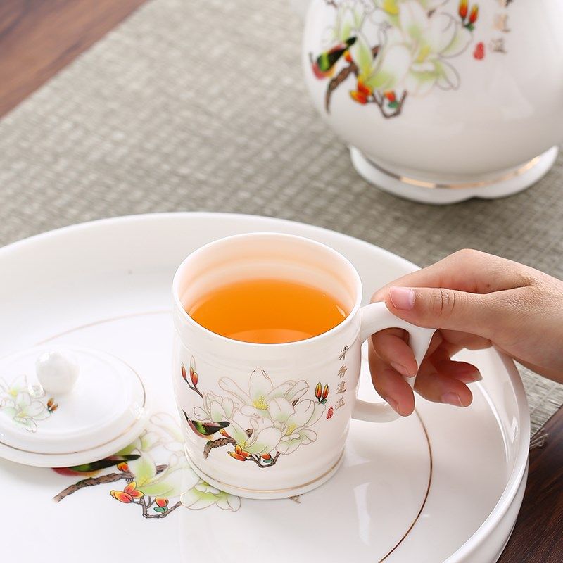大容量茶杯陶瓷家用酒店办公室会议单杯带把防烫小清新主人杯白瓷,餐饮具,茶杯,淘宝优惠券,粉丝福利购,淘宝优惠卷