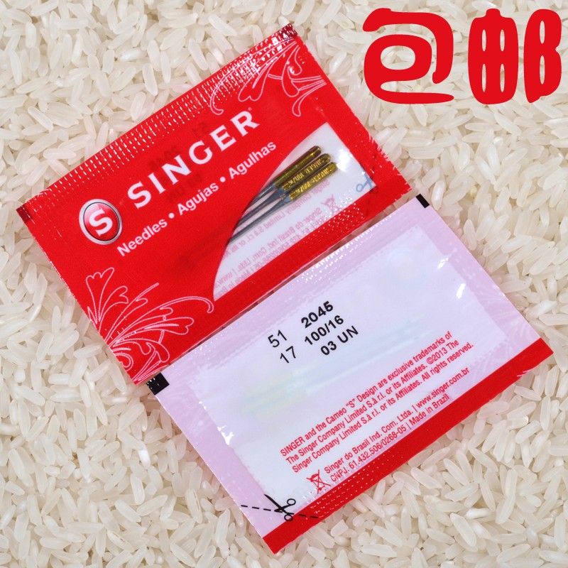 胜家原装家用电动多功能缝纫机巴西进口机针11号圆头防跳机针蓝针