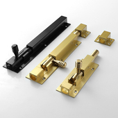 亚米尚匠明装 插销门扣门栓安全锁扣加厚不锈钢黑色金色防盗小插销