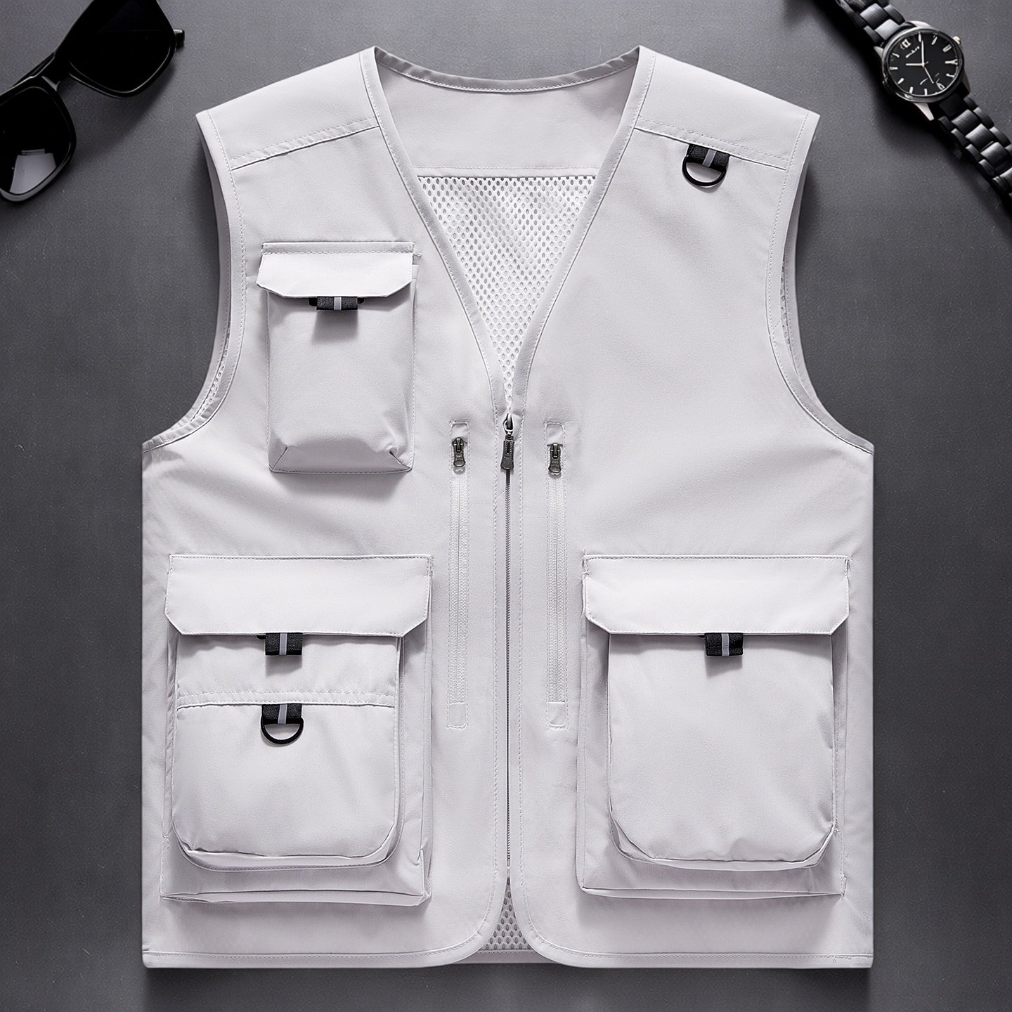 2026春夏季工装多口袋马甲男钓鱼摄影师背心薄款坎肩可定制印团购,男装,常规马甲,淘宝优惠券,粉丝福利购,淘宝优惠卷