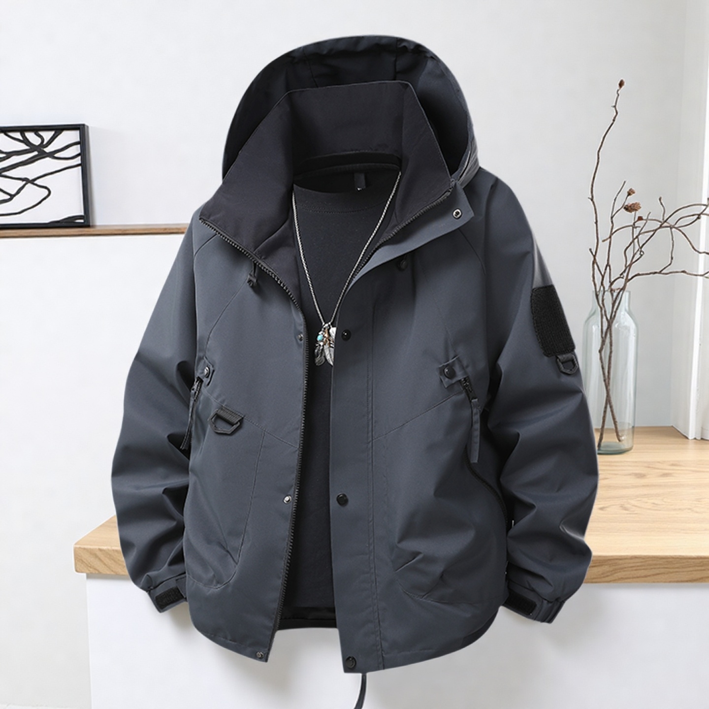 2025新款休闲夹克男户外工装外套男秋冬季上衣休闲男装爆款潮百搭