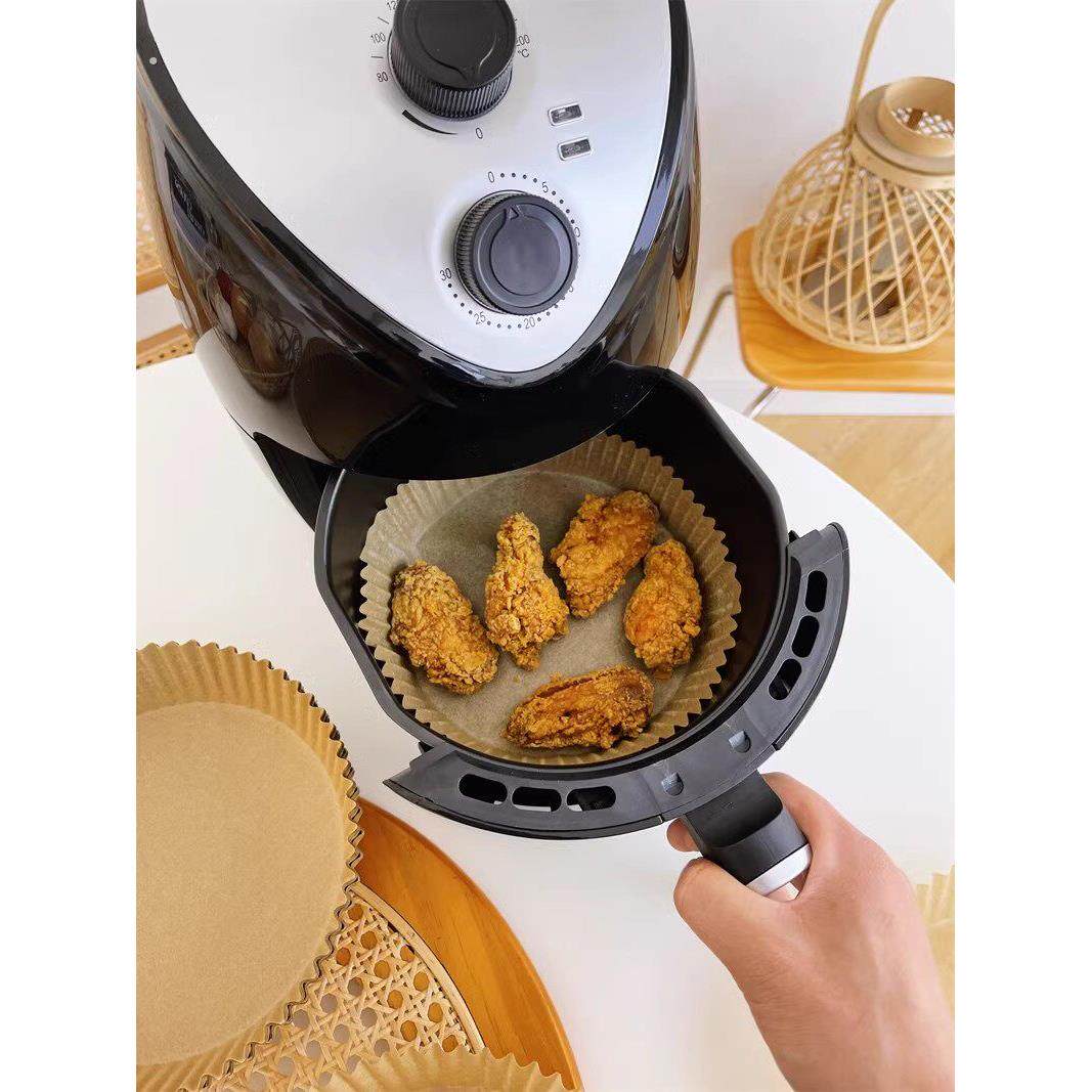 50张空气炸锅专用纸硅油纸盘子纸托盘圆形吸油纸食品垫纸烘焙家庭