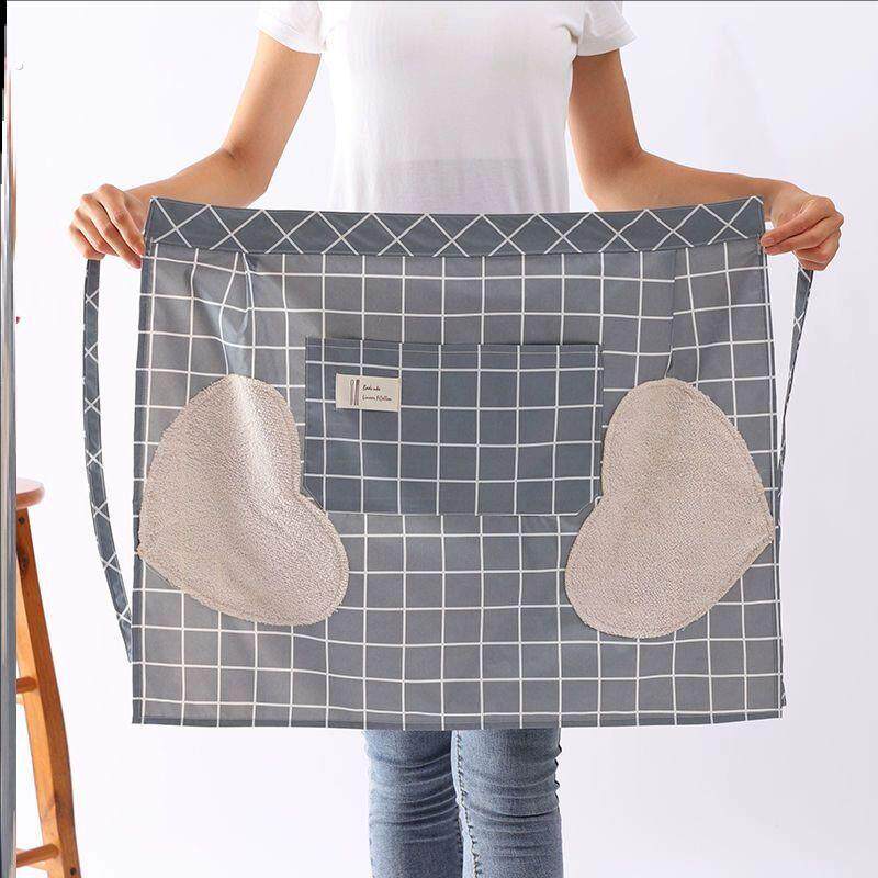 半腰围裙防水防油半身围腰厨房家用餐饮制服做饭小个子夏季薄款