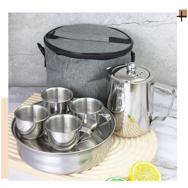 304不锈钢茶具 飘逸杯过滤可拆洗泡茶壶冲茶器旅行功夫茶具套组