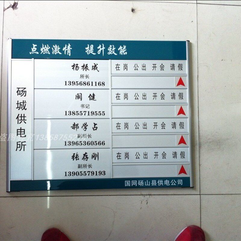 铝合金导向牌铝型材科室牌标识牌门牌定制人员去向牌可更换定做