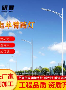 市电单臂双臂路灯8米10米厂区户外路灯厂家6米单臂LED路灯批