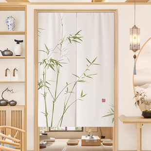 竹报平安门帘半截式短帘卧室家用隔断帘入户玄关挂帘厨房遮挡帘子