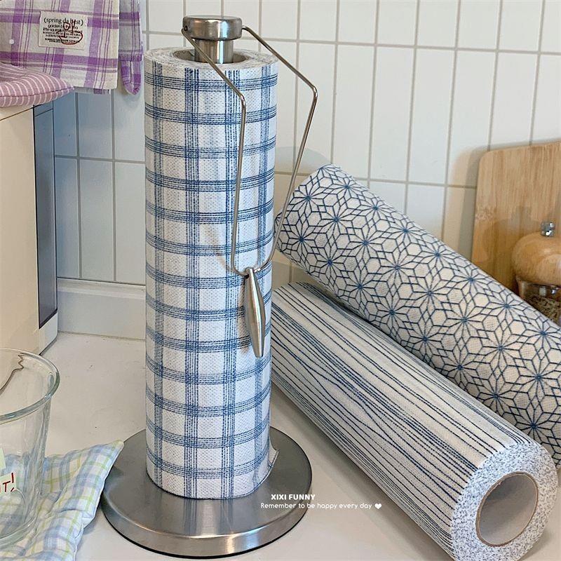 ins风不锈钢抹布架厨房纸巾架叉腰一次性抹布懒人桌面立式卷纸架