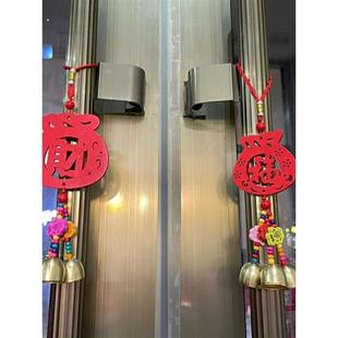 进门提醒铃铛挂门上木质挂牌风铃挂饰铜铃铛挂件店铺铃铛车载挂饰