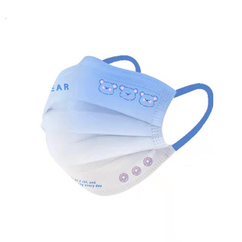 儿童成人亲子渐变口罩独立装一次性马卡龙可爱彩色透气印花高颜值