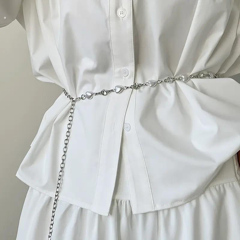 珍珠腰炼女夏季配饰2024新炼条裙子裤带装饰连衣裙细腰带女高级