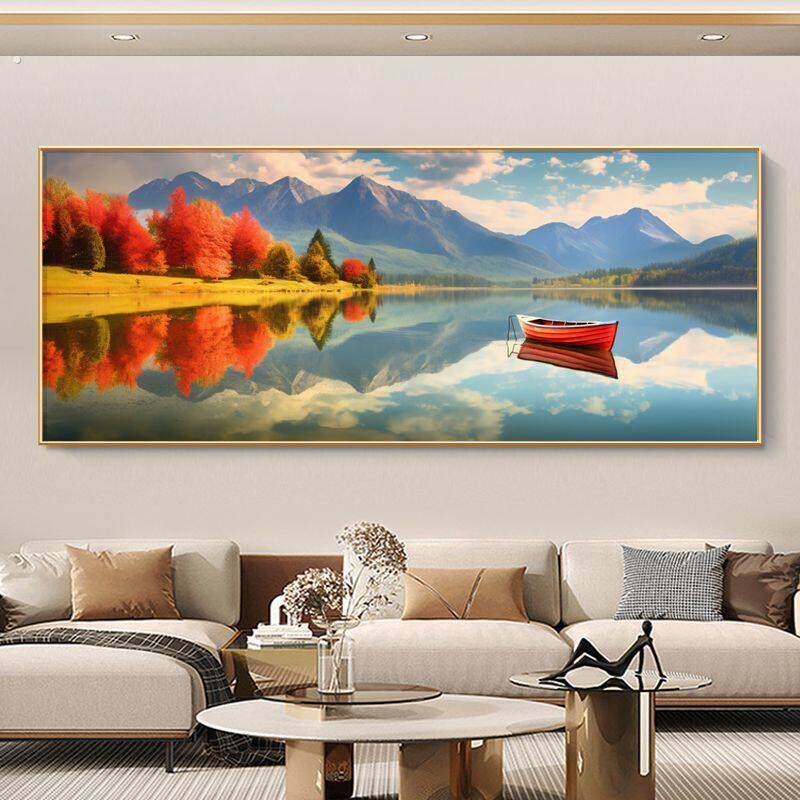 胡杨林森林风景画客厅南墙装饰画沙发背景墙挂画酒店房间床头壁画