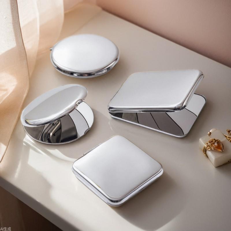 德国摔不烂小镜子刮胡子专用不锈钢摔不碎化妆镜折叠便携随身小镜