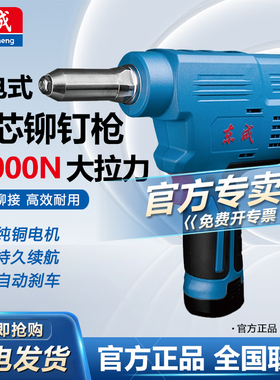 东成铆钉枪充电式电动拉铆枪16V锂电自动抽芯便携铆接机DCPM50