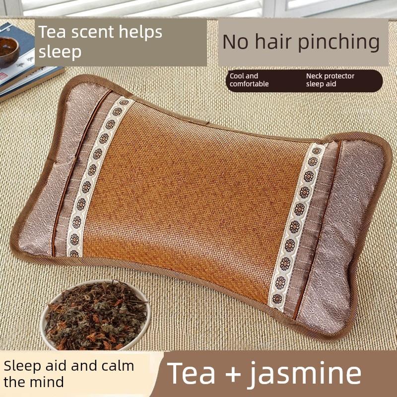 枕头护颈枕助睡眠专用艾草荞麦壳茶梗凉枕夏天儿童成人枕芯颈椎枕