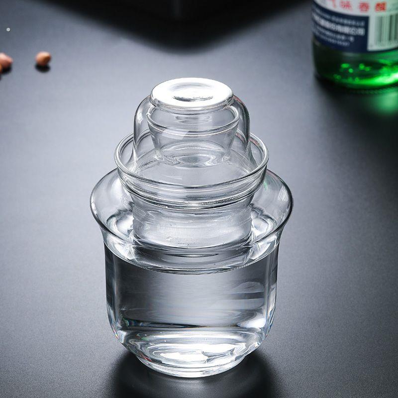玻璃温酒器家用烫酒壶烫酒杯热酒壶温黄酒白酒清酒三件式酒具套装