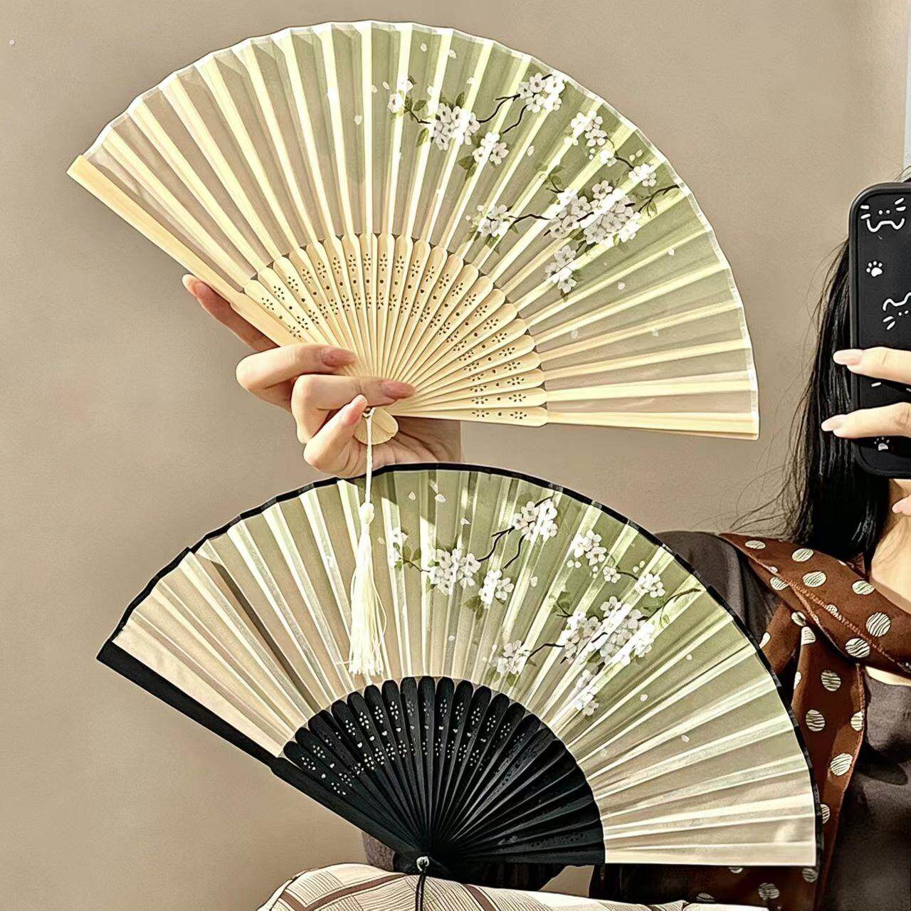 古风扇子折扇中国风汉服旗袍扇子新中式夏天可携式折叠扇子随身携