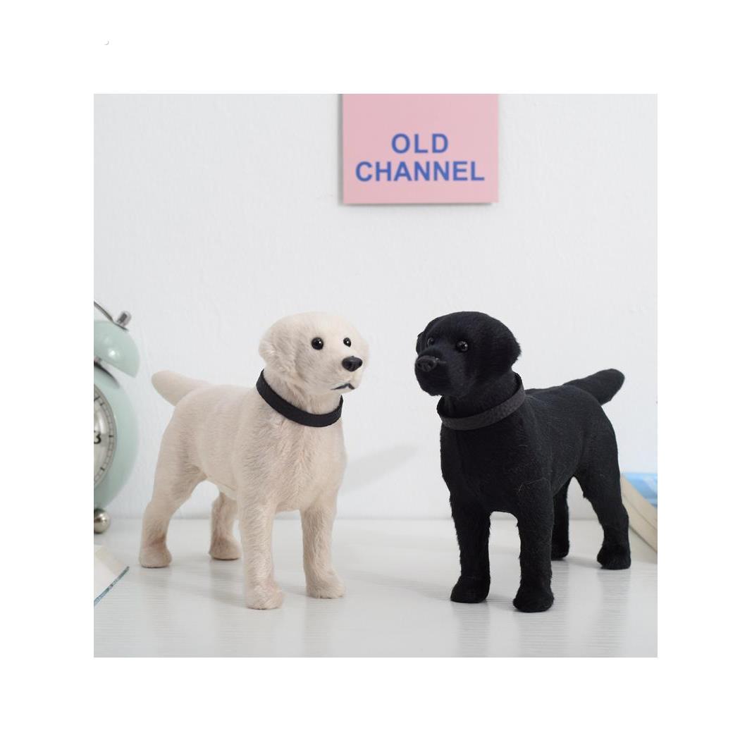 彷真黑色拉布拉多彷真狗模型玩偶创意桌面家居摆件生日礼物纪念品