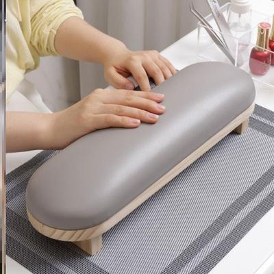 俄式简约风美甲手枕套装手枕垫桌垫斜面原木皮质美甲店专用工具