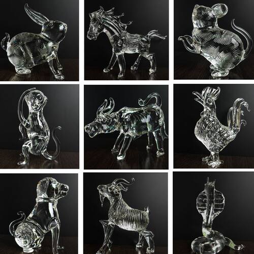 水晶十二生肖家居摆件鼠牛虎兔龙蛇马羊猴鸡公司朋友礼品车内装饰
