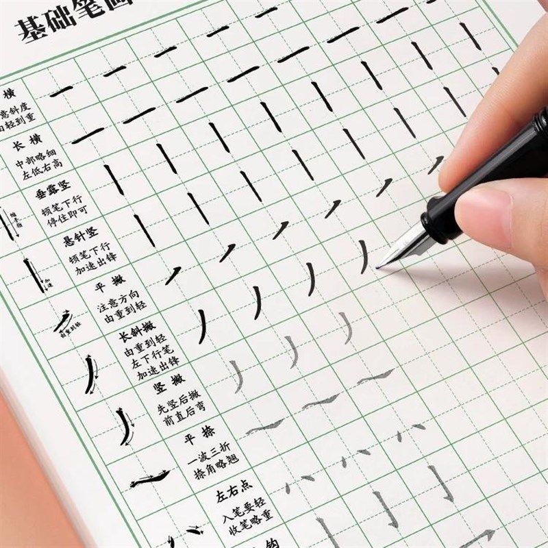 田字格硬笔书法纸练习专用笔画笔顺练字帖偏旁部首专训楷书入门基