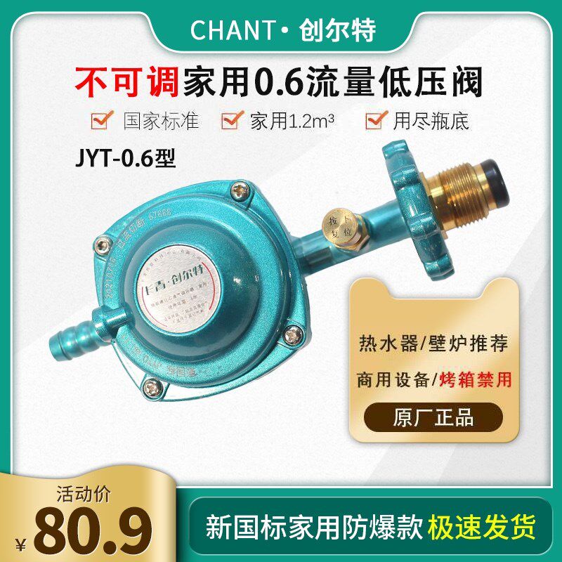 创尔特JYT-0.6国标热水器家用罐减压不可调低压门