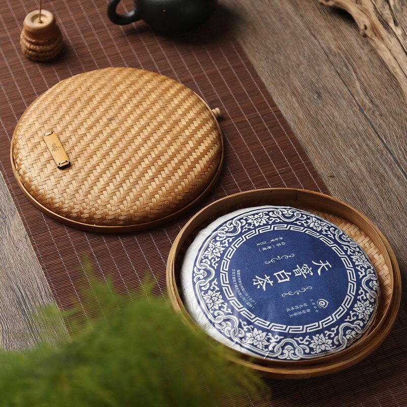 普洱饼盒竹编茶叶罐中式茶饼盒茶叶包装袋醒茶分茶盘茶礼茶道配件