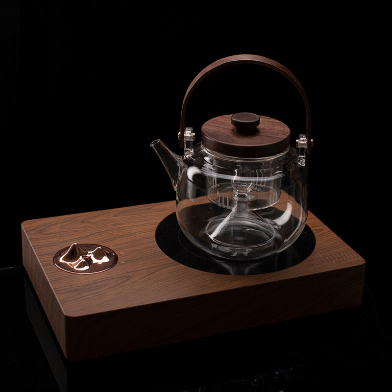 玻璃煮茶壶耐高温三界观山电陶炉茶炉烧水双胆黑茶蒸煮茶器德茗堂