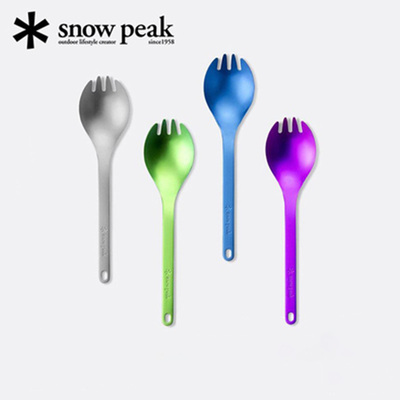 雪峰SnowPeak户外纯钛叉勺餐具精致露营可携式轻量勺子SCT-004H