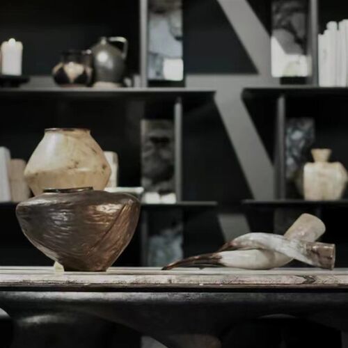 一枚橙 天然中古牛角售楼部样板房茶几台面压书摆件电视柜装饰品