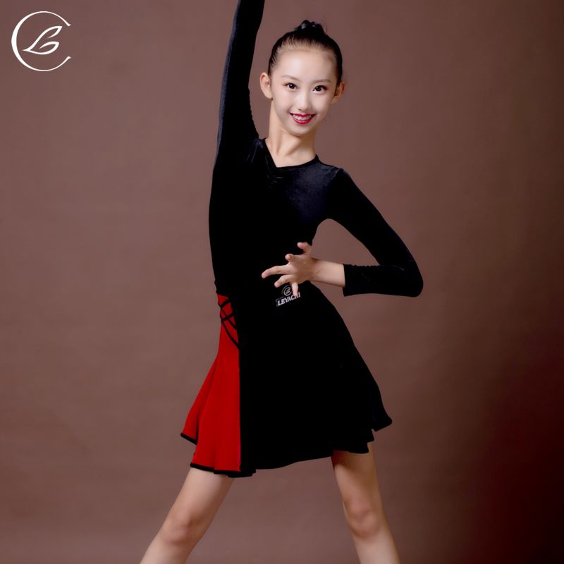 乐雅池秋冬新款拉丁舞裙练功服儿童女孩拉丁舞服装演出服表演服