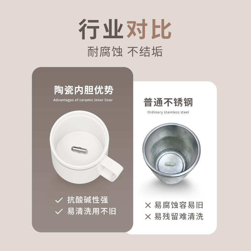 新款全陶瓷全自动搅拌杯电动咖啡杯充电款旋转冲奶水杯教师节礼品