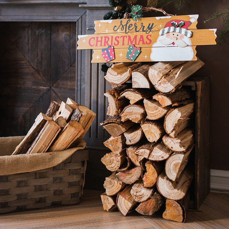 壁炉装饰木柴家用劈柴天然木头杉木原木客厅咖啡馆背景墙柴架柴堆