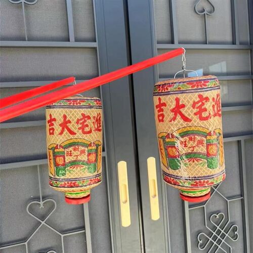 潮汕竹编油纸传统灯笼古风喜庆婚礼乔迁入宅广告手提拍摄照道具