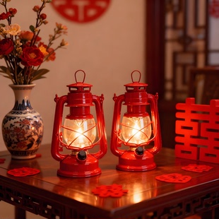 结婚LED充电池复古煤油马灯接亲喜灯添丁进财丁财两旺子孙长明灯