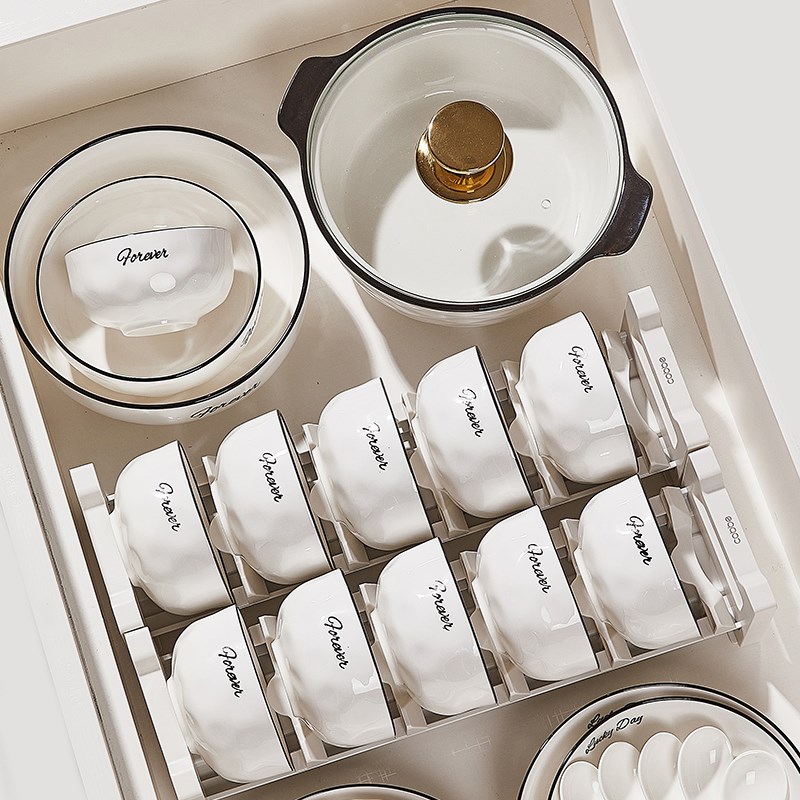 高级感碗碟套装家用2024新款现代简约碗盘套装乔迁新居餐具碗筷