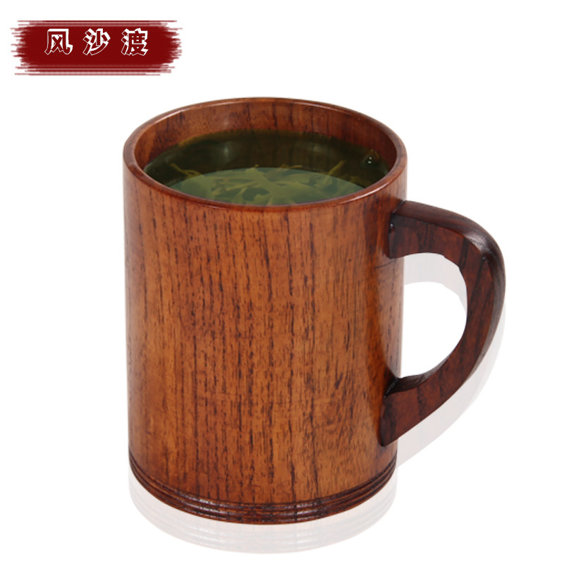 风沙渡木杯子创意实木质木头杯子水杯复古喝茶杯男怀旧随手杯隔热