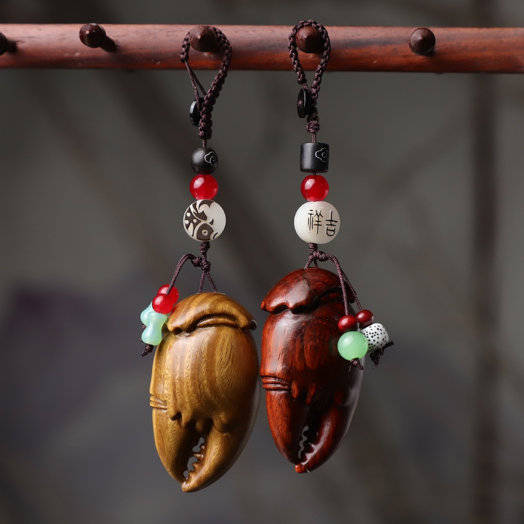 【蟹老板】檀木钥匙扣