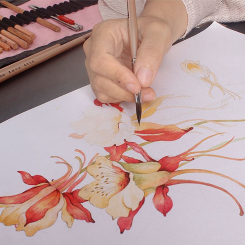 水彩颜料画笔套装6支尖头水彩专用笔动物毛水彩毛笔貂毛水彩笔,文具电教/文化用品/商务用品,水粉/水彩/油画专用笔,淘宝优惠券,粉丝福利购,淘宝优惠卷